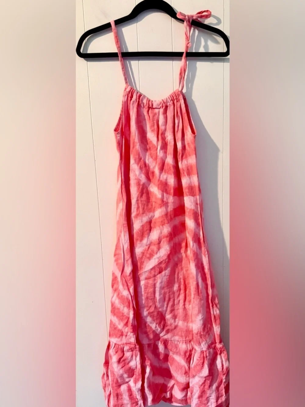 Bellambia Pink Tie-Dye Maxi Dress, XS